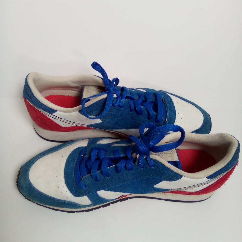 REEBOK Blue and White Sneakers with Red Accents SIZE 13 - Picture 3 of 10